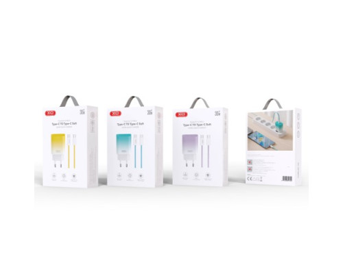 МЗП XO CE18 (EU) PD30W USB-C fast charging charger with Type-C cable Жовтий mag-692068085177560147