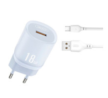 МЗП XO L157(EU) QC3.0 18W Charging Charger with Micro cable (NB103) синій mag-6920680859375136216