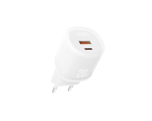 МЗП XO L144(EU) PD20W 1USB-A+1USB-C Fast Charger Білий mag-692068085942960194