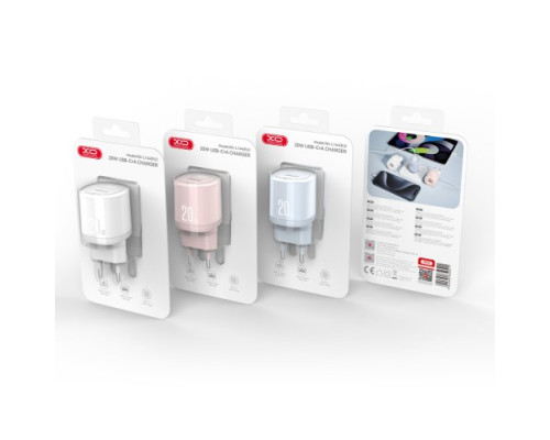 МЗП XO L144(EU) PD20W 1USB-A+1USB-C Fast Charger Білий mag-692068085942960194