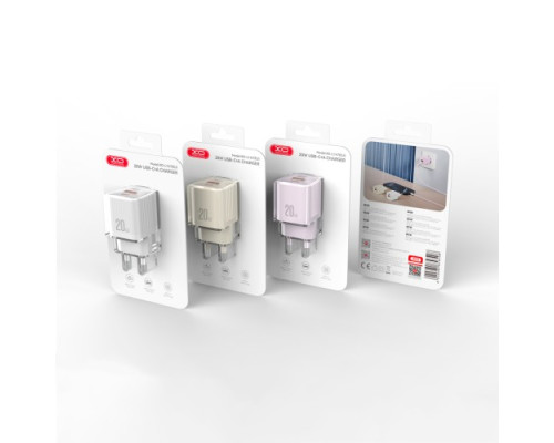 МЗП XO L147(EU) PD20W 1USB-A+1USB-Charger Білий mag-6920680859818140415