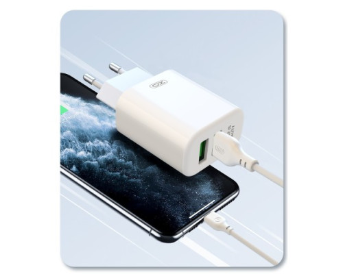 МЗП XO L85D (EU) QC3.0 18W with micro cable (NB111) білий mag-6920680824991134572