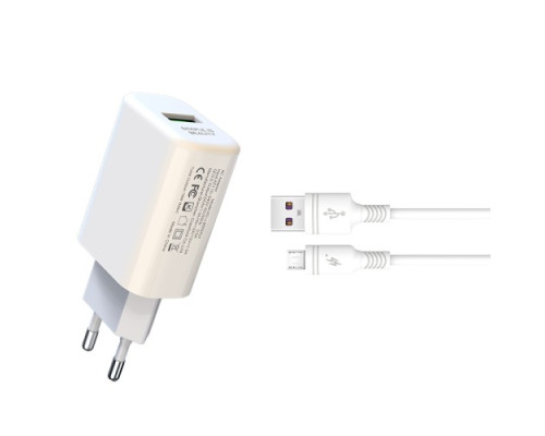 МЗП XO L85D (EU) QC3.0 18W with micro cable (NB111) білий mag-6920680824991134572