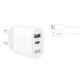 МЗП XO L97 A+C dual port Home charger with Lightning cable Білий mag-692068082949160104