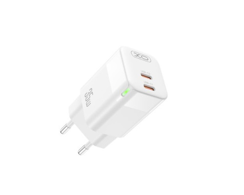 МЗП XO CE07(EU) Dual PD 35W GaN lamp display fast Charger Білий mag-692068083298919252