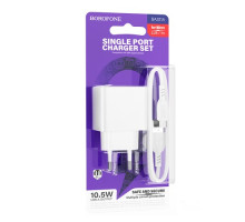 МЗП BOROFONE BAS11A Erudite single port 1USB/2.1A + Cable Micro білий mag-6941991104640137598