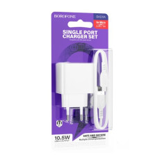 МЗП BOROFONE BAS11A Erudite single port 1USB/2.1A + Cable Micro білий mag-6941991104640137598
