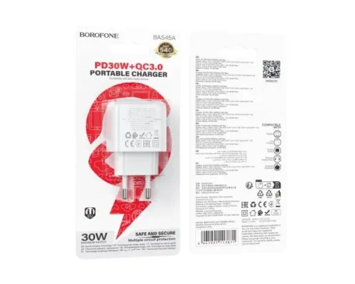 МЗП BOROFONE BAS45A Potential PD30W+QC3.0 (1C1A) білий mag-6941991113871146042