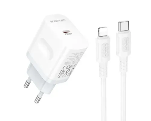 МЗП BOROFONE BA99A Breeze PD20W + Cable Type-C to Lightning білий mag-6941991121364146052