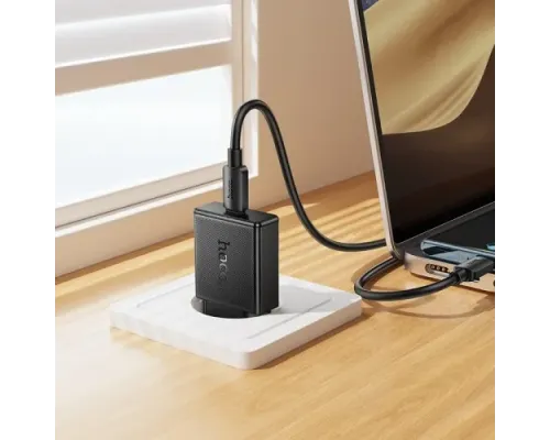 МЗП HOCO N74 Speed single-port PD25W ultra-thin charger(EU) Black mag-6942007661218152127
