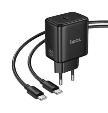 МЗП Hoco N83 Profit PD40W (1USB-C) + кабель Type-C to Type-C Black mag-6942007677356153374