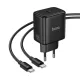 МЗП Hoco N83 Profit PD40W (1USB-C) + кабель Type-C to Type-C Black mag-6942007677356153374