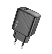МЗП HOCO CS21A Rich single port QC3.0 charger(EU) Black mag-6942007609883131813
