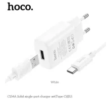 МЗП HOCO C134A Solid single-port charger set 2,4A (Type-C) White mag-6942007621366144019