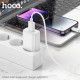 МЗП HOCO C134A Solid single-port charger + Lightning cable White mag-6942007621328142603