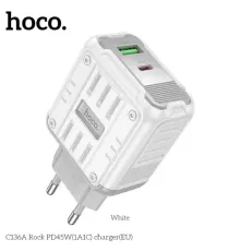 МЗП HOCO C136A Rock PD45W(1A1C) charger White mag-6942007627283144029
