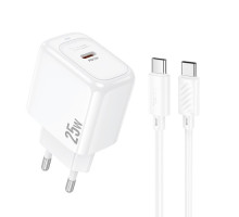 МЗП HOCO CS53A Surplus single port PD25W charger set(C to C) White mag-6942007631501142092