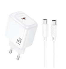МЗП HOCO CS53A Surplus single port PD25W charger set(C to C) White mag-6942007631501142092