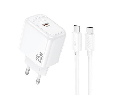 МЗП HOCO CS53A Surplus single port PD25W charger set(C to C) White mag-6942007631501142092