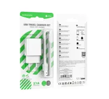 МЗП BOROFONE BA74A Aspirer 1USB/2.1А Cable Type-C білий mag-6974443388671144223