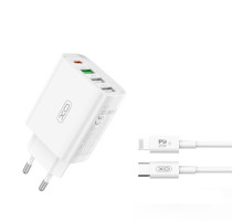 МЗП XO L120 multi port fast charging (USB-C 20W/USB-A 18W) with lightning cable Білий mag-692068084666560130