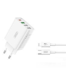 МЗП XO L120 multi port fast charging (USB-C 20W/USB-A 18W) with lightning cable Білий mag-692068084666560130