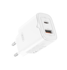 МЗП XO L130 (EU) PD30W/QC18W (1USB-C+1USB-A) Fast charging Charger Білий mag-6920680854202136205