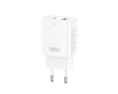 МЗП XO L130 (EU) PD30W/QC18W (1USB-C+1USB-A) Fast charging Charger Білий mag-6920680854202136205