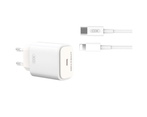 МЗП XO L90B EU PD20W Light fast home charger with Lightning cable Білий mag-692068082652019192