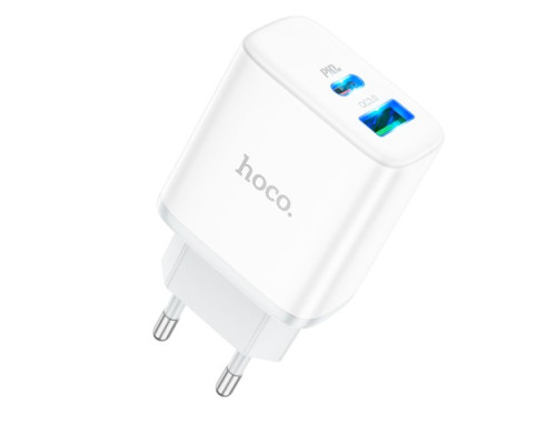 МЗП HOCO C105A Stage 1USB-C/1USB-A/PD20W/QC3.0/3A White mag-6931474782946139098