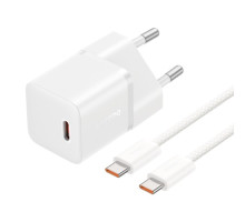 МЗП Baseus GaN5 Fast Charger(mini) 1C 20W Cable Type-C to Type-C 1m White P10110900213-01 mag-693217265451156153
