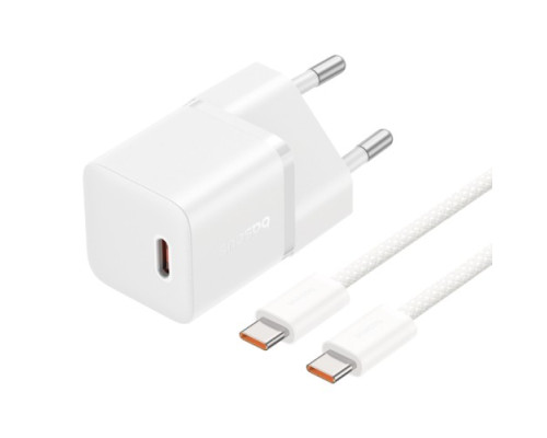 МЗП Baseus GaN5 Fast Charger(mini) 1C 20W Cable Type-C to Type-C 1m White P10110900213-01 mag-693217265451156153