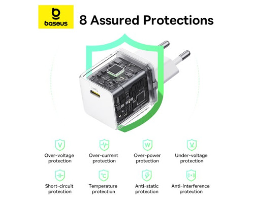 МЗП Baseus Palm Fast Charger 1C 20W + Cable Type-C to Type-C White P10111602213-01 mag-6932172677428140573