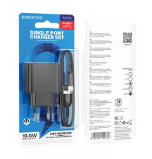 МЗП BOROFONE BAS11A Erudite single port 1USB/2.1A+ Cable Type-C чорний mag-6941991104657137599