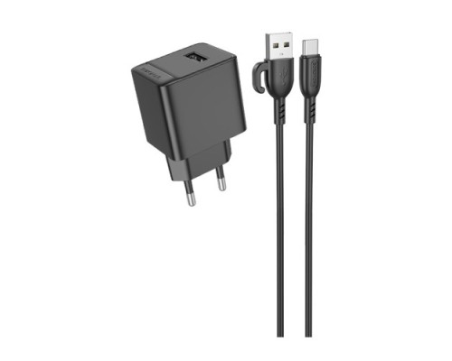 МЗП BOROFONE BAS11A Erudite single port 1USB/2.1A+ Cable Type-C чорний mag-6941991104657137599