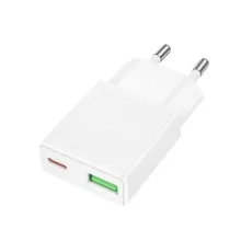 МЗП HOCO N73 Speed PD20W+QC3.0 ultra-thin charger(EU) white mag-6942007661164145310
