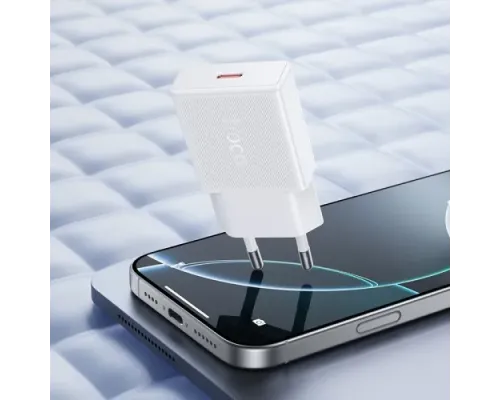 МЗП HOCO N74 Speed single-port PD25W ultra-thin charger(EU) white mag-6942007661225152128