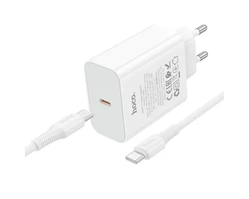 МЗП HOCO C162A Source single port PD40W charger set(C to C) White mag-6942007675239153963