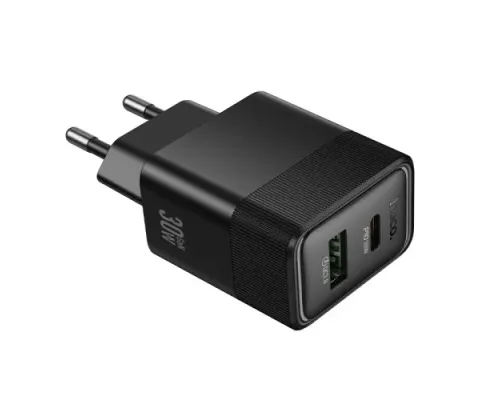 МЗП HOCO CS112A Lounge PD30W+QC3.0 charger EU Black mag-6942007680387153881