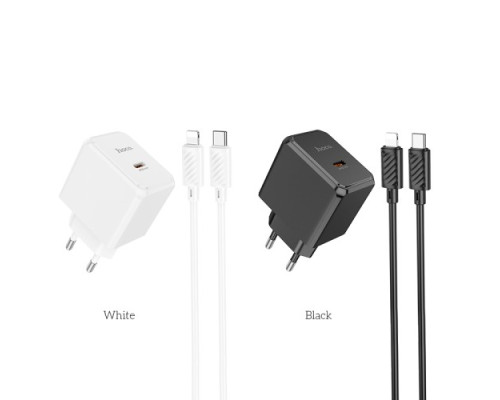 МЗП HOCO CS13A Ocean single port PD20W charger set(C to iP) Black mag-6942007603829141556