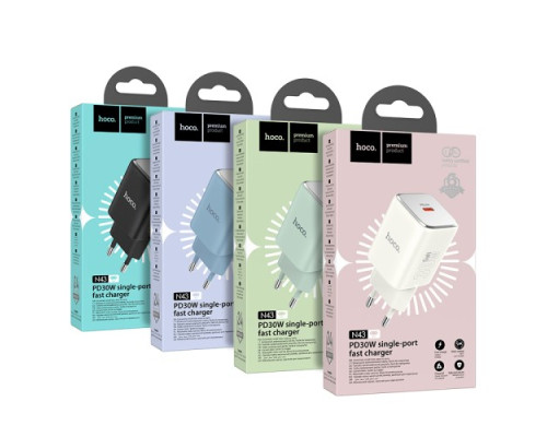 МЗП HOCO N43 Vista single port PD30W charger Starlight black mag-6942007620208137228