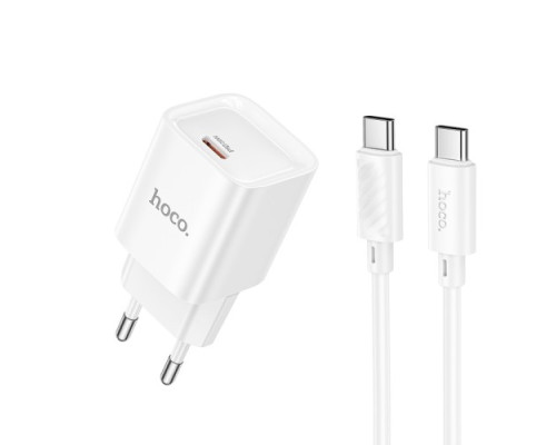 МЗП HOCO C146A Charm single port PD20W charger set(C to C) White mag-6942007630269137258