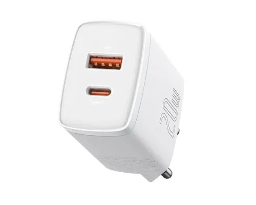 МЗП Baseus Compact Quick Charger U+C 20W EU White CCXJ-B02 mag-6953156207240144174