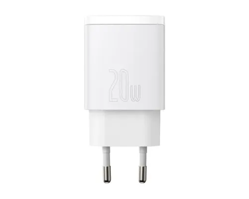 МЗП Baseus Compact Quick Charger U+C 20W EU White CCXJ-B02 mag-6953156207240144174