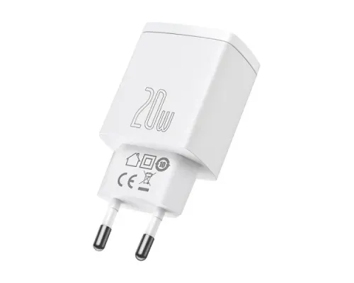 МЗП Baseus Compact Quick Charger U+C 20W EU White CCXJ-B02 mag-6953156207240144174