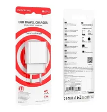 МЗП BOROFONE BA74A Aspirer 1USB/2.1A білий mag-6974443388640146064