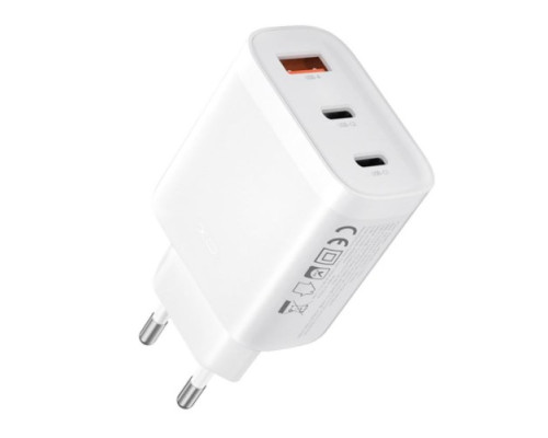 МЗП XO L117 (EU) PD45W/QC18W (2USB-C+1USB-A) fast charging charger Білий mag-692068084390919213