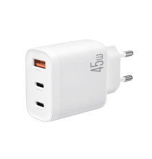 МЗП XO L117 (EU) PD45W/QC18W (2USB-C+1USB-A) fast charging charger Білий mag-692068084390919213