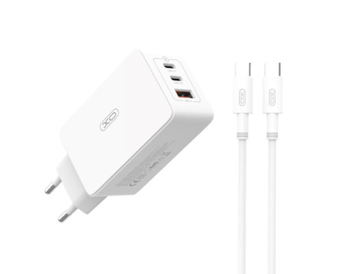 МЗП XO CE13 (EU) 65W GaN tech fast charging with Type-c cable Білий mag-692068084428919255