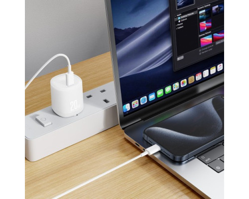 МЗП XO L143(EU) PD20W Single USB-C Charger Білий mag-692068085957360196